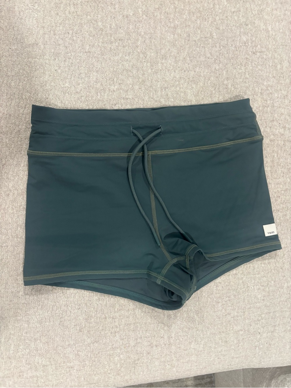 Vuori Women's Dark Teal Drawstring Athletic Shorts